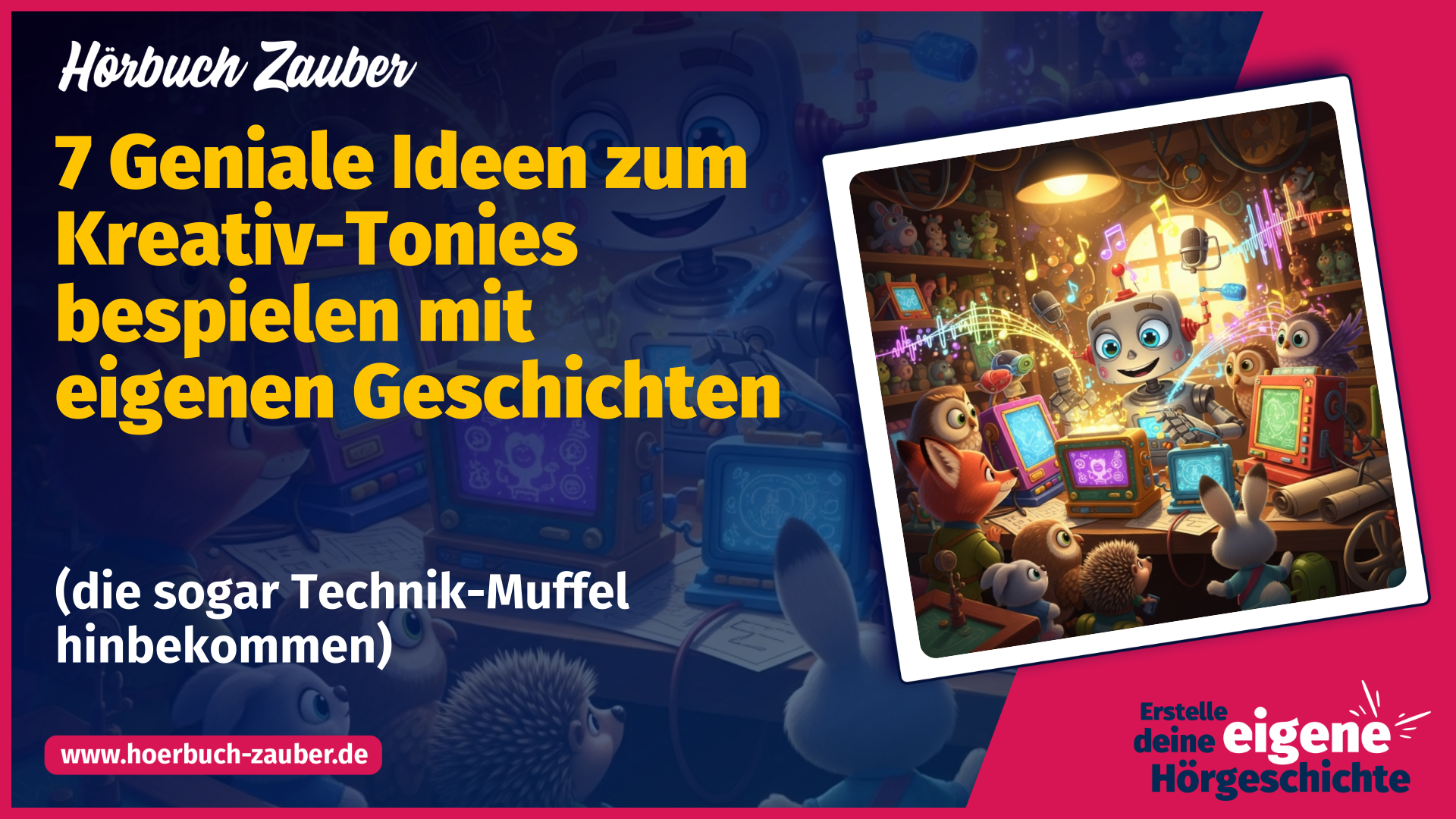 Hoerbuch-Zauber - 7 Geniale Ideen zum Kreativ-Tonies bespielen mit eigenen Geschichten (die sogar Technik-Muffel hinbekommen) (Thumbnail)